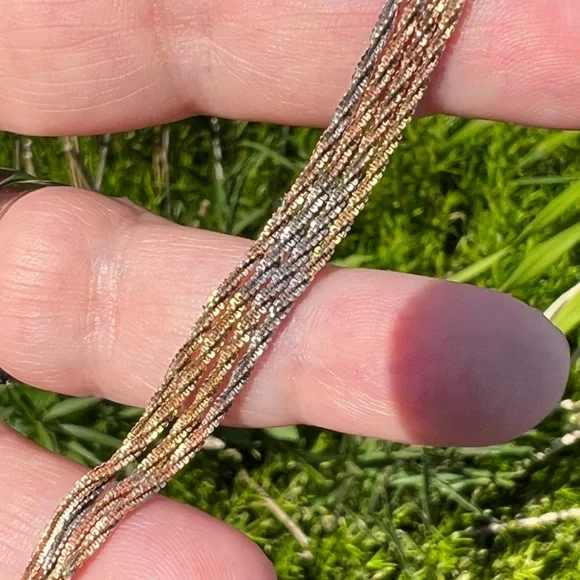 VINTAGE RUSSIAN 14K TRICOLOR GOLD TWISTED SNAKE CHAIN UNIQUE RARE FIND STAMPED